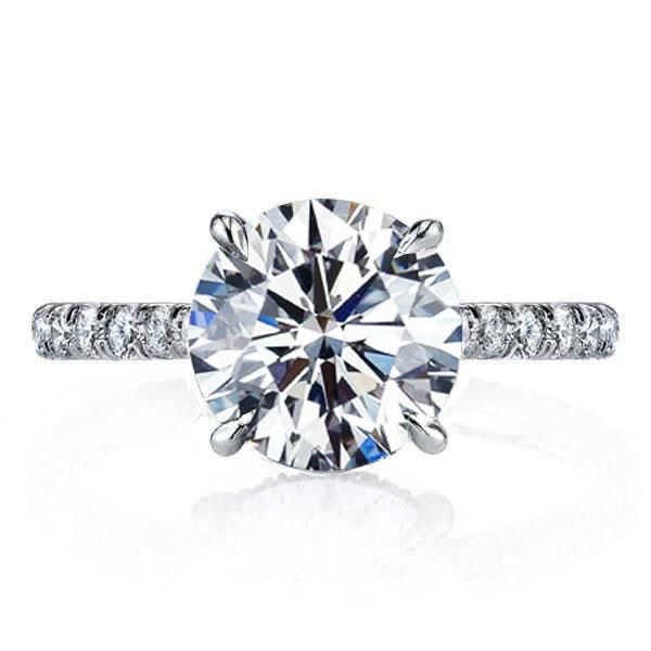 Italo Classic Engagement Ring Affordable With Hidden Halo 925 Sterling Silver